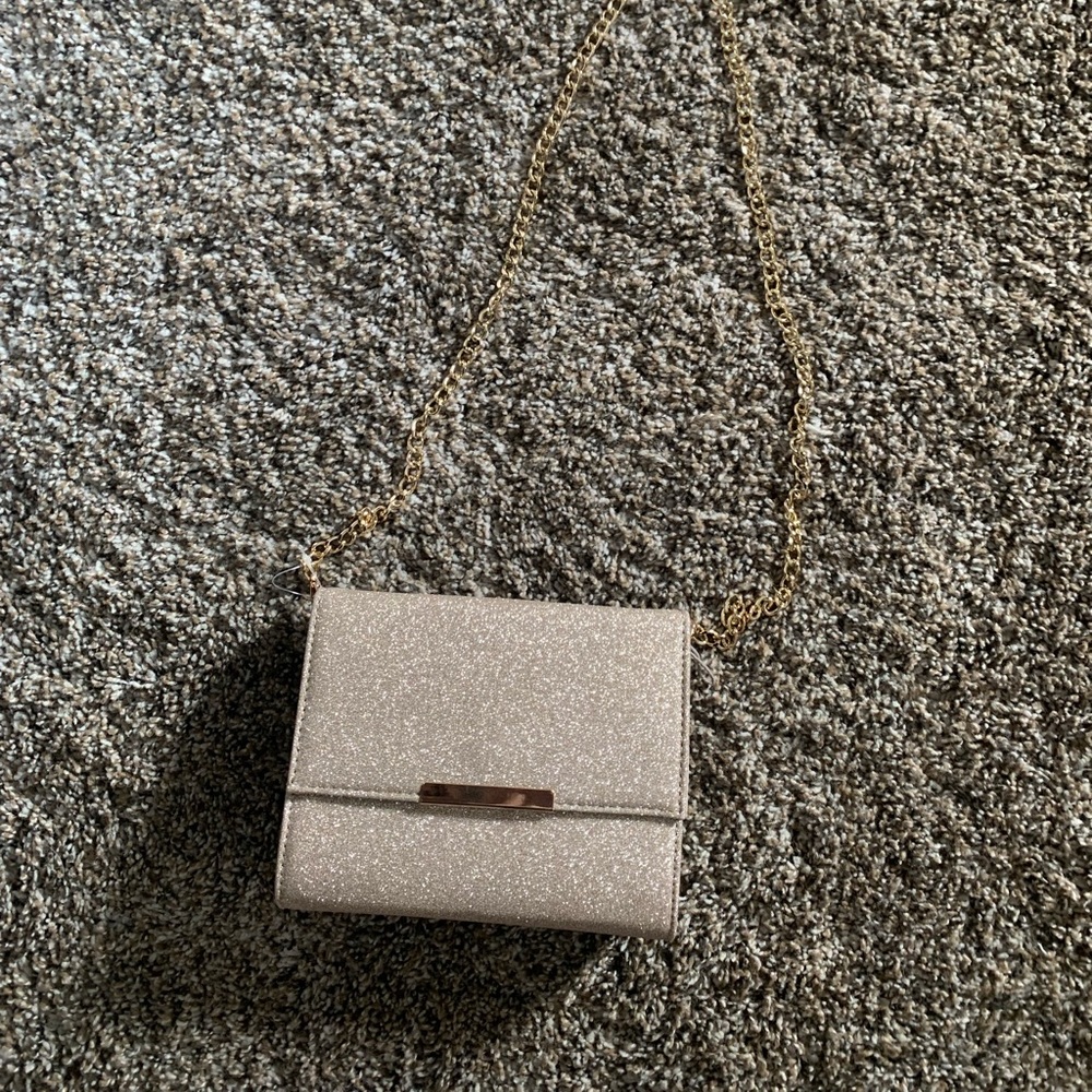 Gold cross body purse